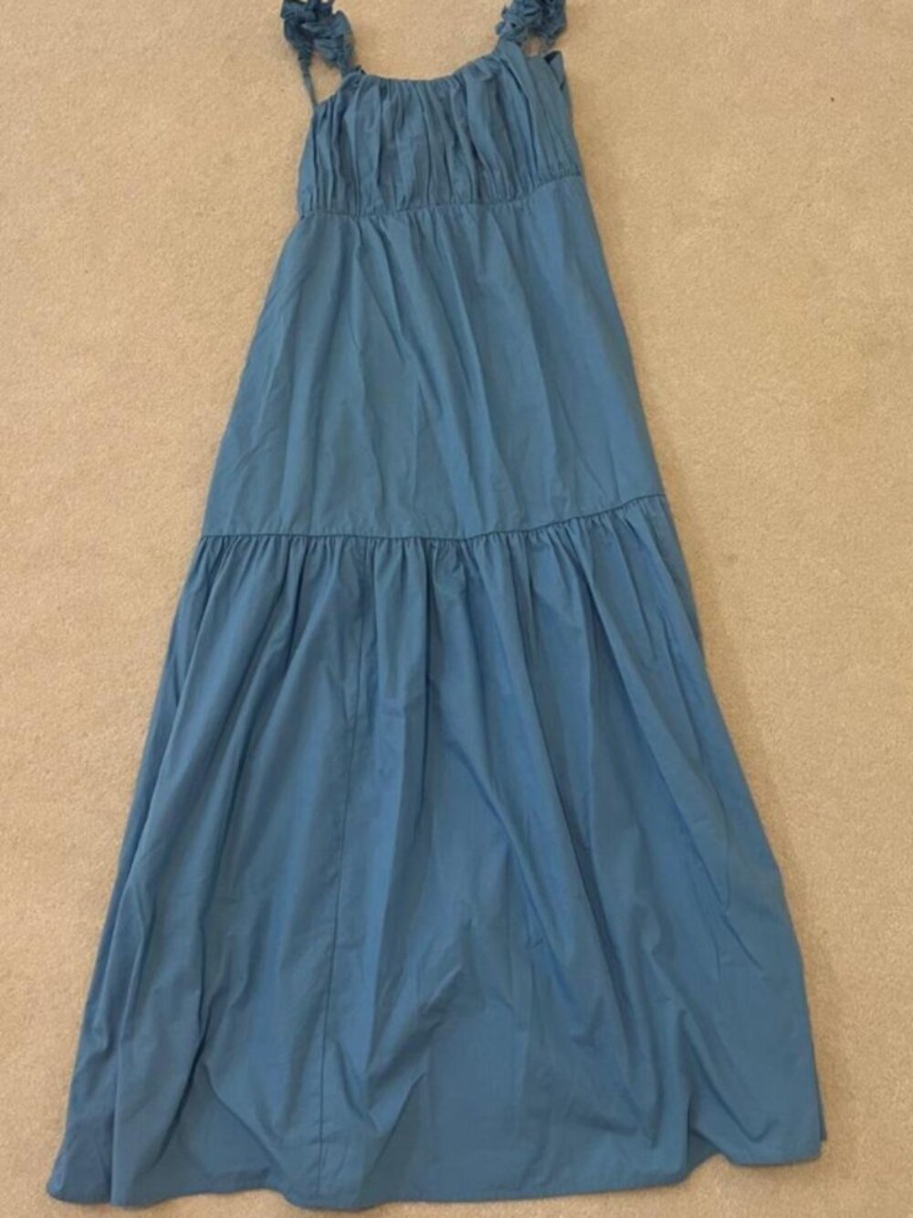 Abercrombie & Fitch Light Blue Maxi Cotton Tie Back Dress